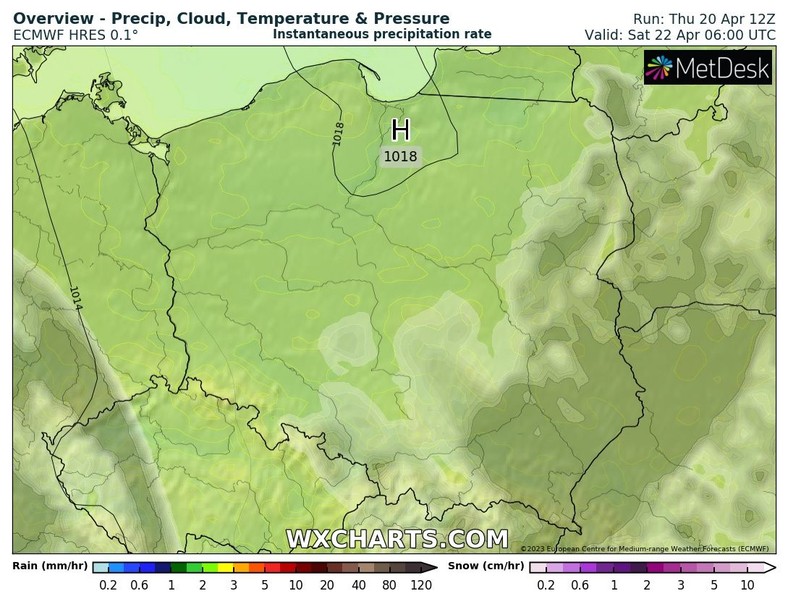 Noc od Bałtyku po Tatry bardzo pogodna