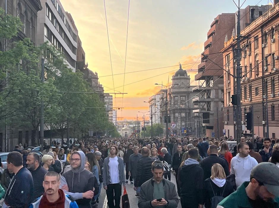 Demonstranti u Nemanjinoj ulici