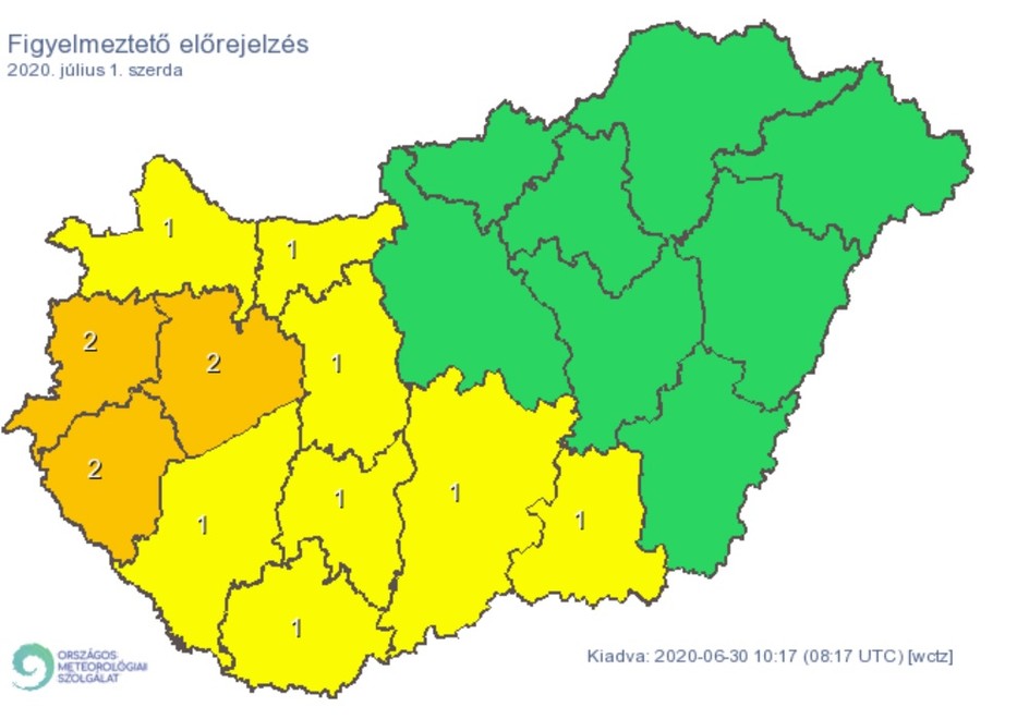 Felhívták a figyelmet arra is, hogy szerdán a figyelmeztetési értéket meghaladó, 8,3-as (extrém) UV-B sugárzás várható