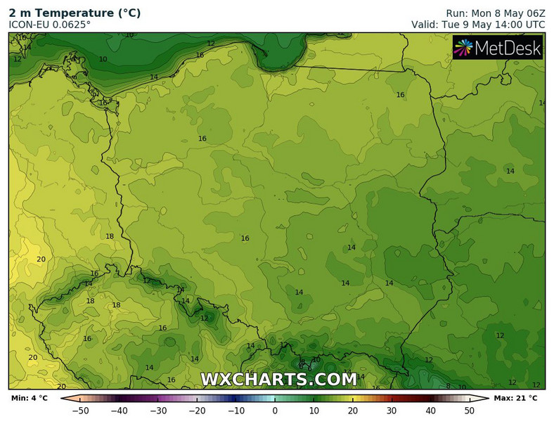 Temperatura na zachodzie sięgnie prawie 20 st. C