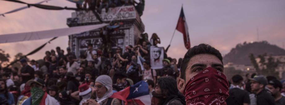Chile demonstracja protestujący Santiago Chile protesty 