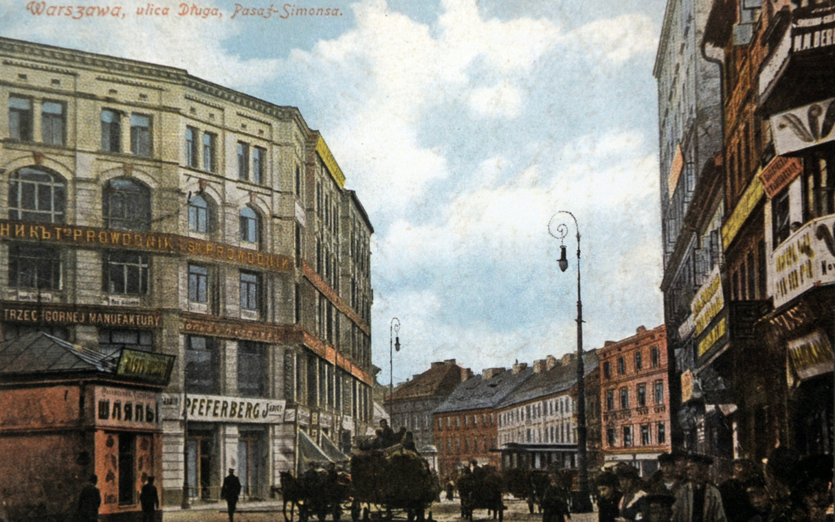 Warszawski Pasaż Simonsa w 1925 r. (reprodukcja pocztówki)