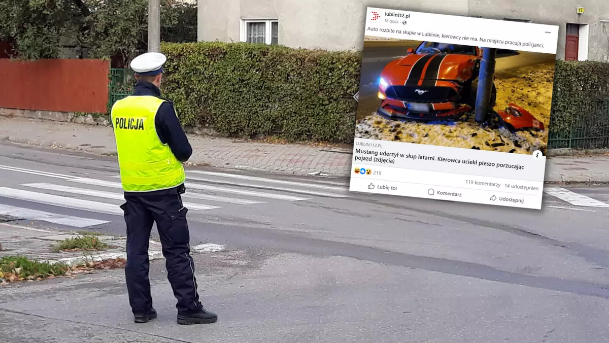 Auto było bez kierowcy (Screen: Facebook/lublin112.pl)