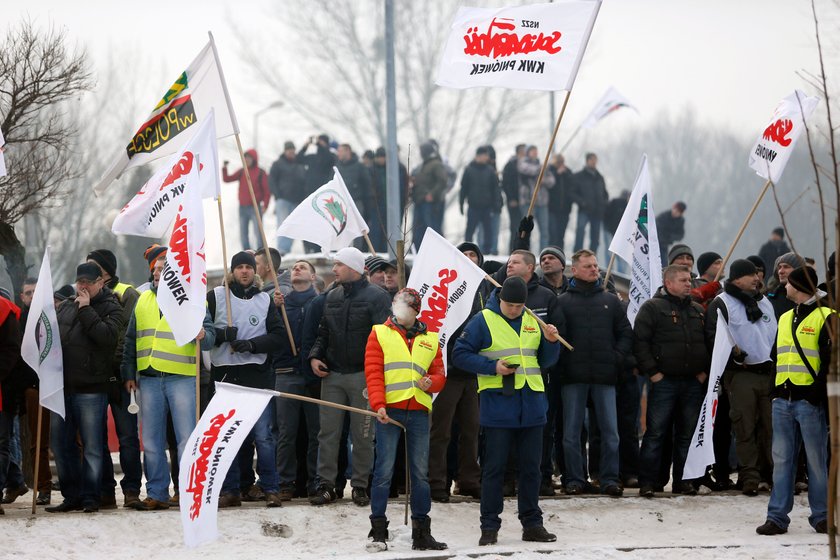 Jastrzębie Zdrój. Manifestcja górników 