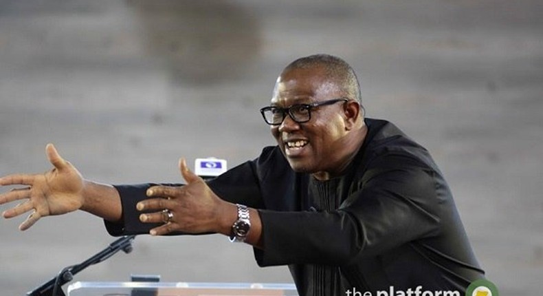 Mr. Peter Obi, Ex-Governor of Anambra State, Addressing the audience at the Platform, 2017 (Platform)