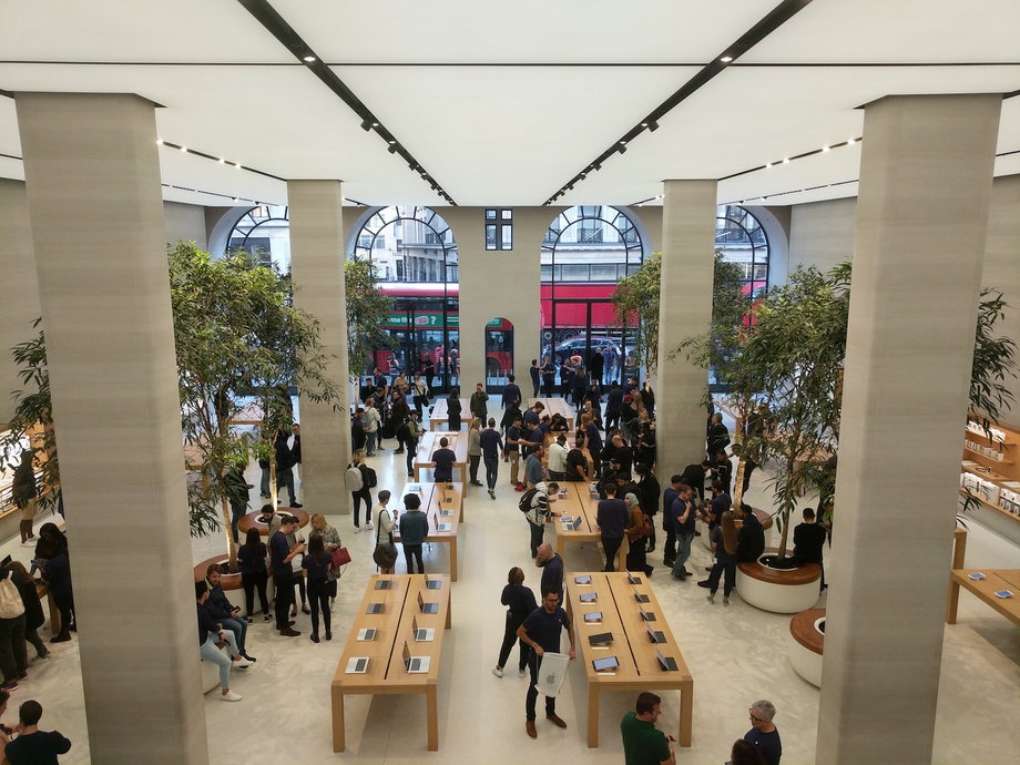 The store itself was unusually empty. It's unprecedented for an iPhone launch day, especially in a big city like London.