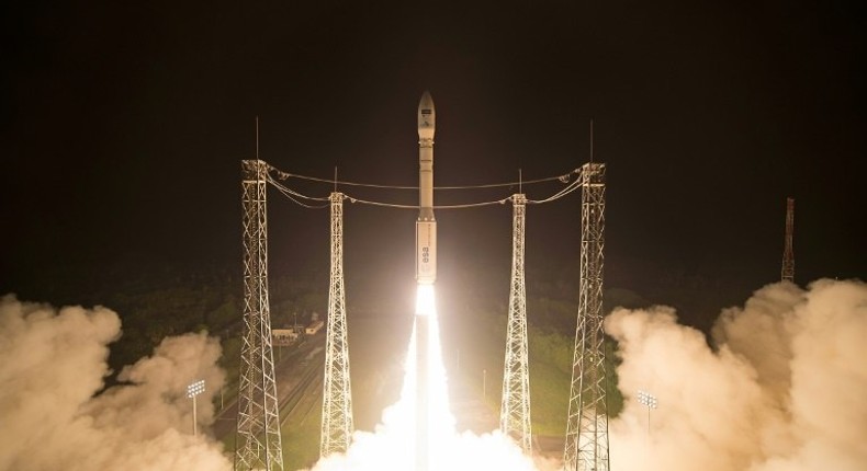 A Vega launcher carrying the Sentinel-2B satellite lifts off from Europe's Spaceport in Kourou, French Guiana on March 7, 2017, in a picture taken and released by the European Space Agency (ESA) and CNES, the French government space agency