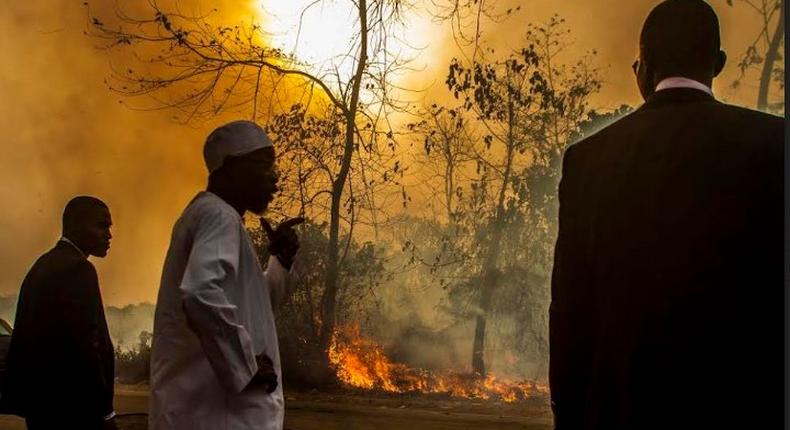 Governor Aregbesola at scene of fire