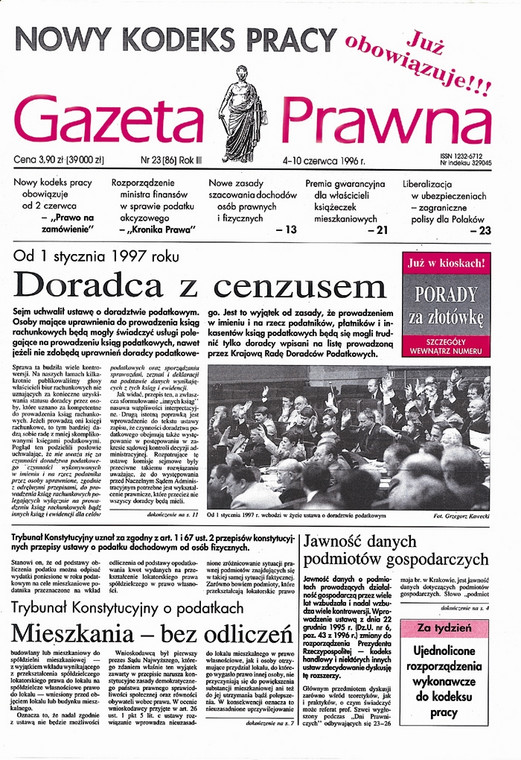 Okładka Dziennika Gazety Prawnej