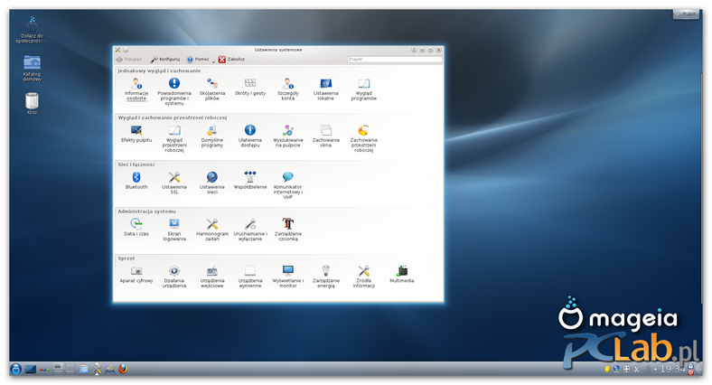 Ustawienia pulpitu KDE (kliknij, żeby powiększyć)