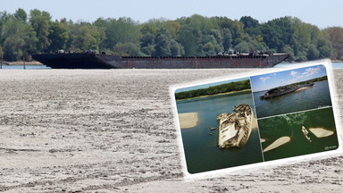 Susza w Serbii. Niski poziom Dunaju odsłonił niemieckie okręty z czasów II wojny światowej