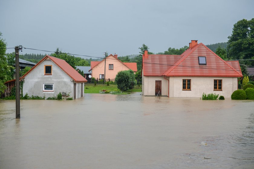 Powódź na Podkarpaciu. Podtopienia domów, zerwany most i zalane drogi