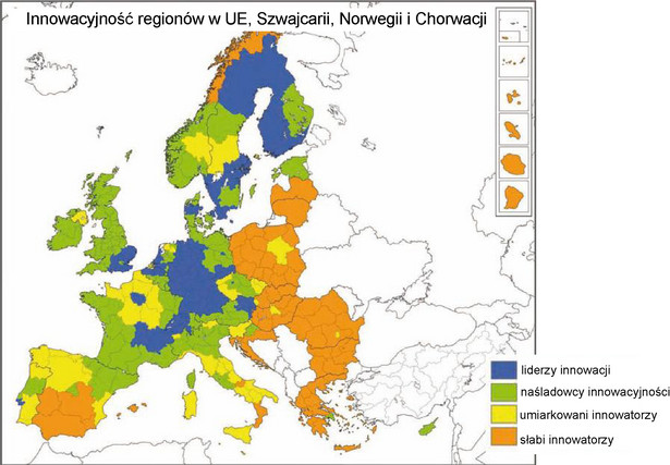 Innowacyjność regionów w UE, Szwajcarii, Norwegii i Chorwacji