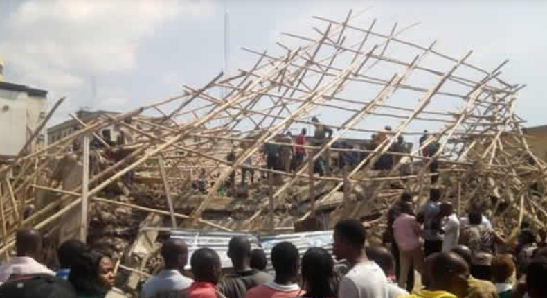 Two month after a tragic building collapse in Lagos, another buidling under construction collapsed in onitsha (Punch)