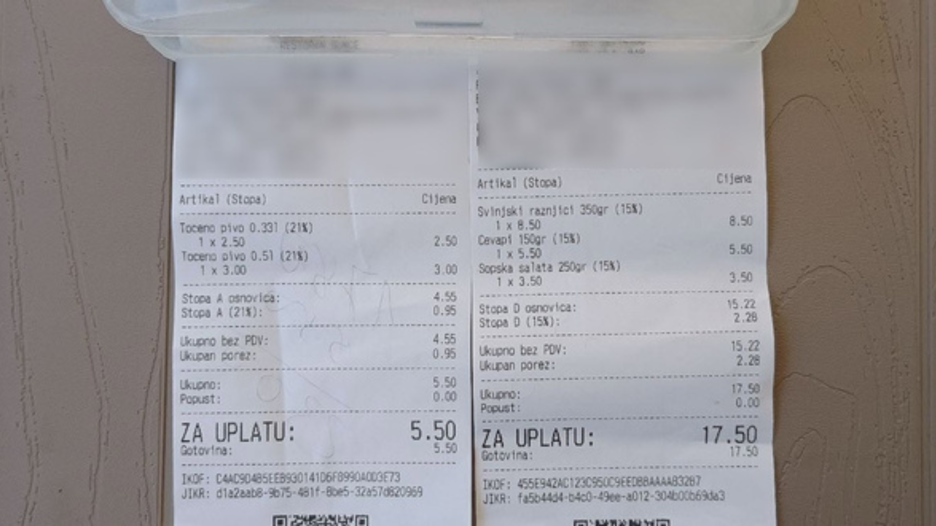 Za celý obed aj s nápojmi zaplatil len 23 eur.