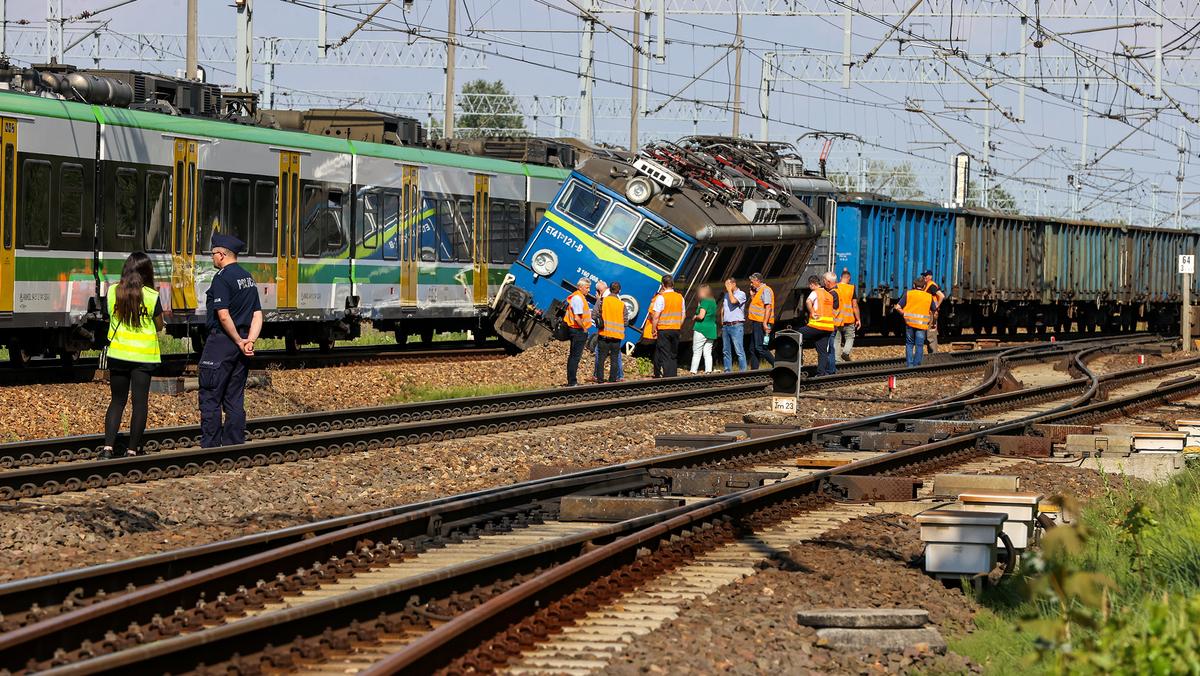 Miejsce zderzenia dwóch pociągów na linii kolejowej Warszawa – Łódź w Skierniewicach, 24 sierpnia 2023 r