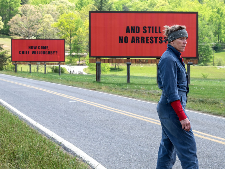 Frances McDormand w filmie "Trzy billboardy za Ebbing, Missouri"