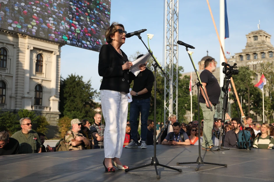 Ceca Bojković, jedna od govornica na skupu opozicije