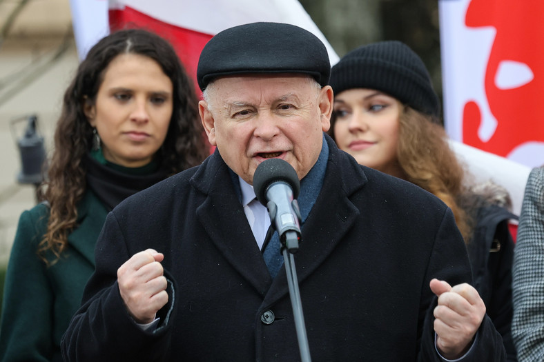 Na "Proteście Wolnych Polaków" pojawił się m.in. Jarosław Kaczyński