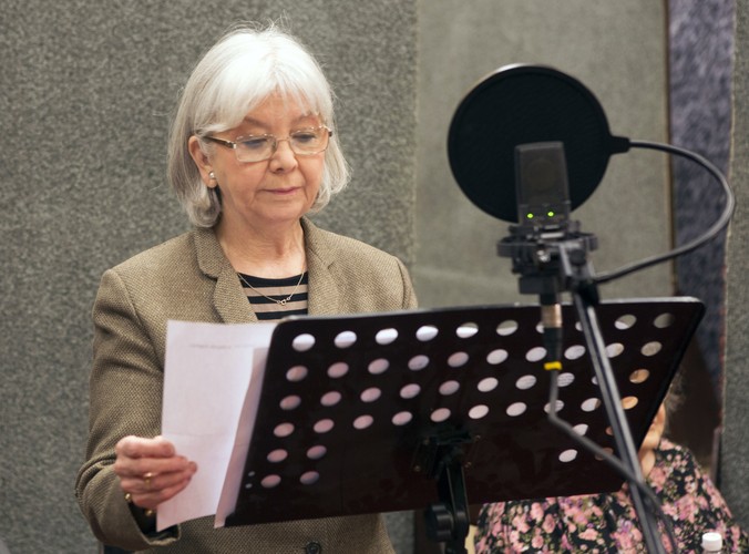 Anna Dębicka-Czaplicka z zespołu Alibabki podczas nagrywania nowej płyty w studiu koncertowym im. Henryka Debicha Radia