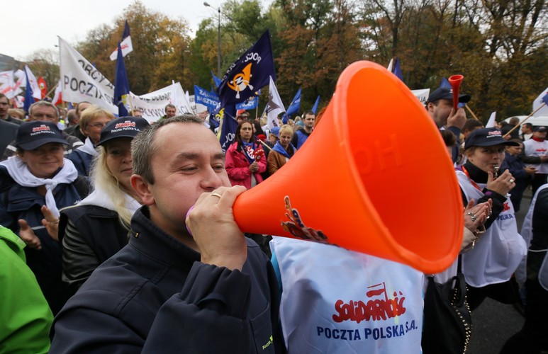 Protest pracowników Poczty Polskiej
