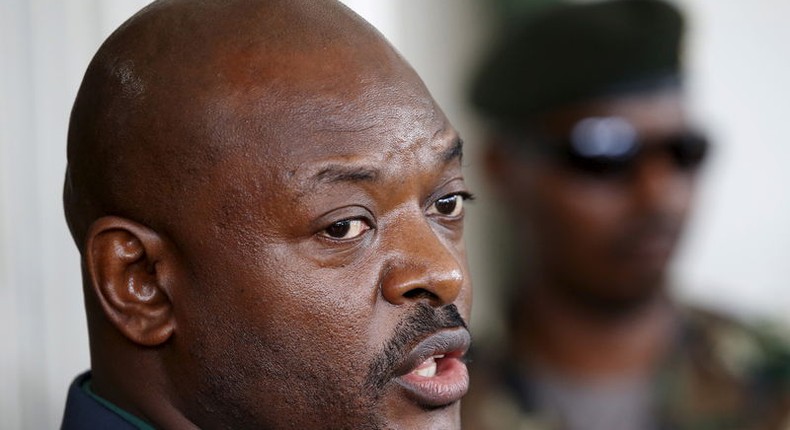 Burundi's President Pierre Nkurunziza speaks during a news conference in Bujumbura, Burundi, May 17, 2015.   REUTERS/Goran Tomasevic