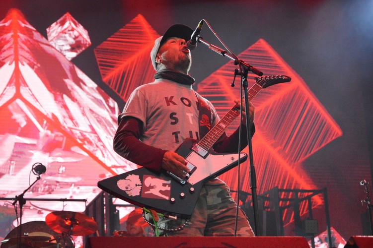 Tomasz Lipnicki z zespołu Illusion na koncercie Męskie Granie 2018. Warszawa 2018.08.18