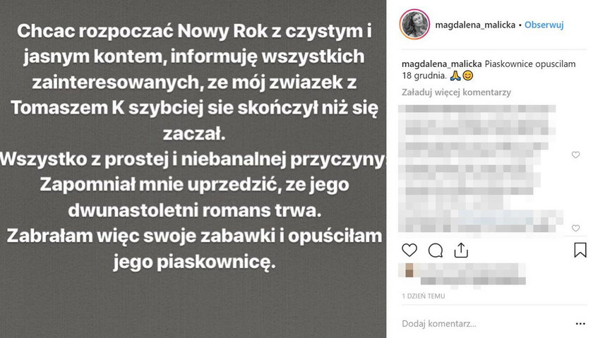 Tomasz Karolak rozstał się z Magdaleną Malicką