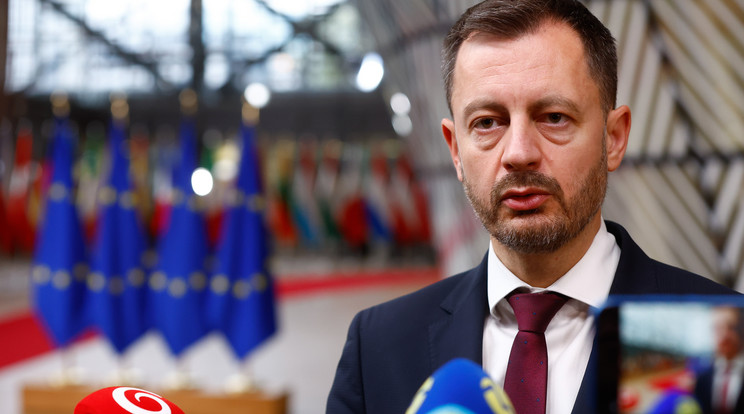 Eduard Heger szlovák miniszterelnök koaliciós kabinetje elvérzett a költségvetés elfogadásán /Fotó: MTI/EPA/Stephanie Lecocq