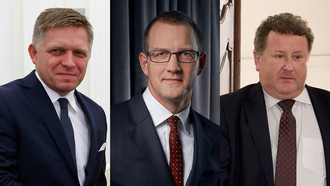 Rober Fico, Daniel Křetinský (v strede), Jozef Holjenčík