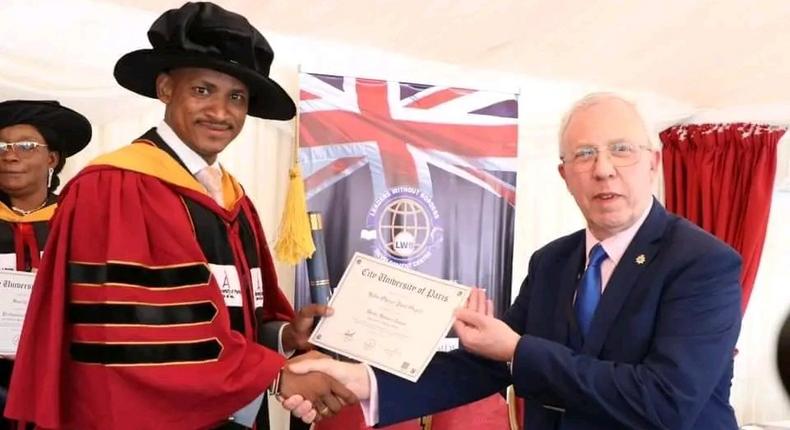 Babu Owino honoured with another honorary Doctorate Degree and award in London, UK