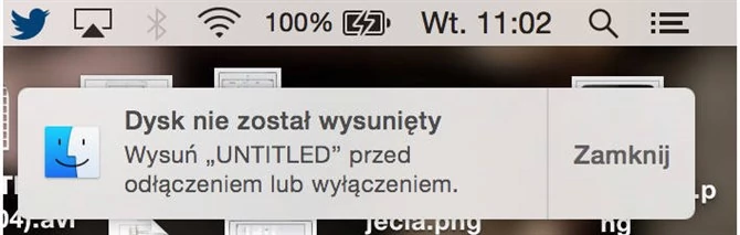 OS X informuje o wyciągnięciu klucza USB, Windows 10 nie