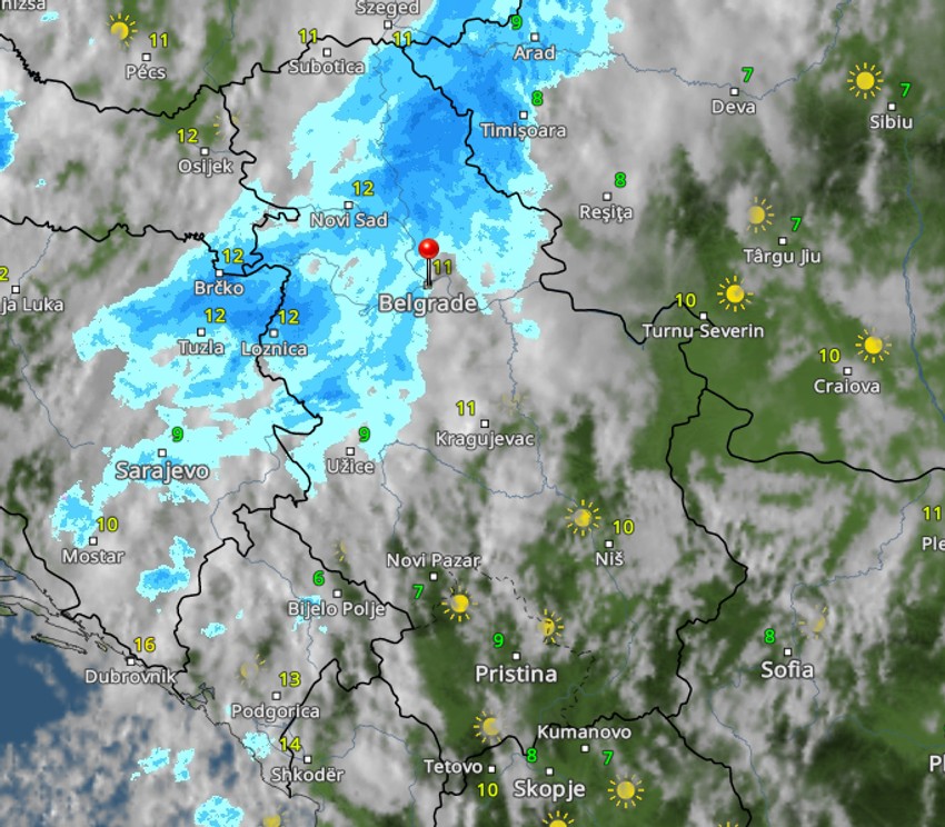 Kiša u Srbiji ovog jutra