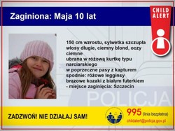 Zaginęła 10-letnia Maja z Wołczkowa. Policja szuka kierowcy srebrnego opla