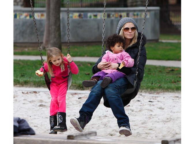 Modelka Heidi Klum z córką i synem