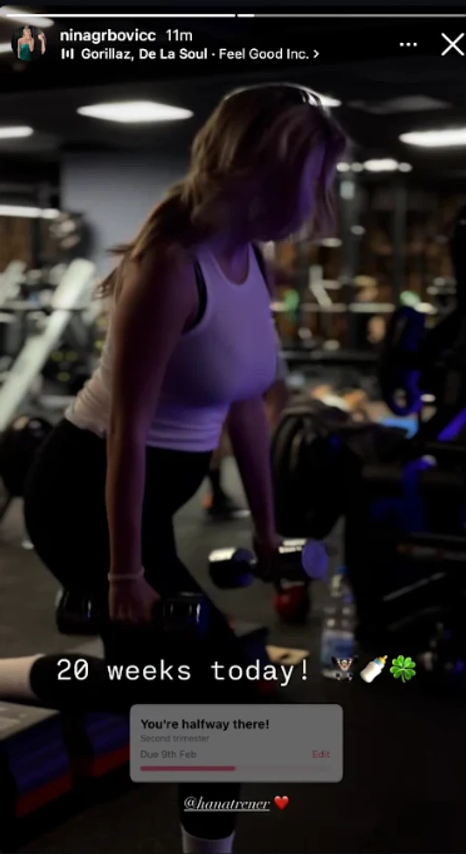 Nina Grbović trenira u petom mesecu trudnoće