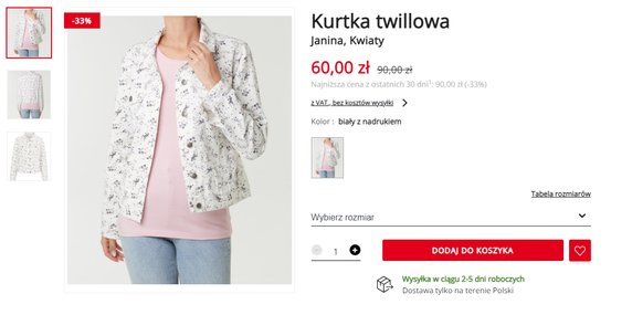 KIK Kurtka twillowa w kwiaty