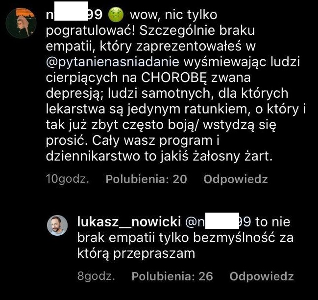 Łukasz Nowicki na Instagramie