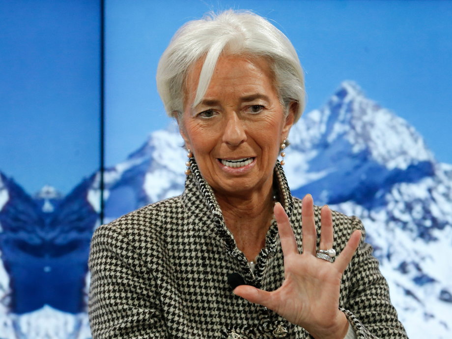 Christine Lagarde, Managing Director, International Monetary Fund at Davos, Switzerland.