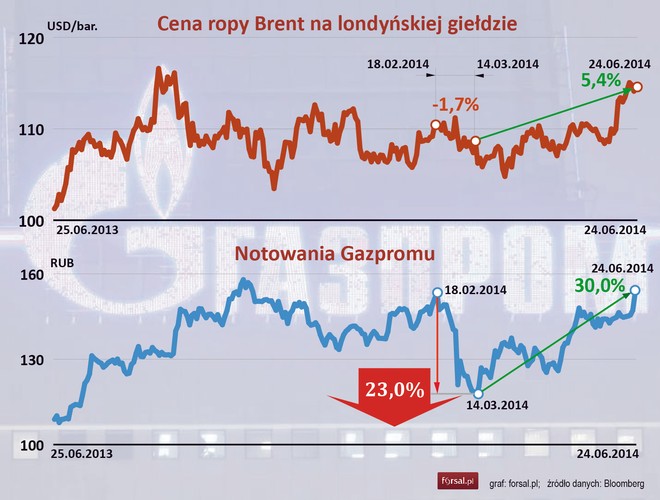 Głównym bogactwem Federacji Rosyjskiej są surowce naturalne. Wzrost cen ropy naftowej w ostatnich latach stał się wręcz źródłem siły politycznej przywódców Rosji. 
Rosja jest największym producentem na świecie ropy naftowej. Reuters informował na początku roku, że w 2013 roku Rosja wydobywała 10,51 miliona baryłek dziennie, to poziom najwyższy od czasów ZSRR. Wszystko dzięki wysokim cenom i eksportowi do Chin. 

Drugim źródłem zasilającym skarbiec władców Rosji jest gaz ziemny. Metody handlowe i dystrybucji gazu wywołały ostatnio wiele kontrowersji w Europie, dzięki podwojeniu ceny dla Ukrainy po rosyjskiej inwazji na Krym. Według władz rosyjskich, ich zasoby ropy wynosiły w styczniu 2012 r. ponad 28,7 bln ton, a gazu ziemnego 68,4 bln m sześc. Natomiast Gazprom szacuje, że zasoby gazu niekonwencjonalnego w Rosji wynoszą 665-680 bln metrów sześciennych, z czego tylko 3 proc. przypada na gaz łupkowy. 
Zdaniem Rasmussena, sekretarza NATO, w interesie Rosji jest utrzymanie zależności Zachodu od rosyjskiego gazu i sabotowanie prac nad eksploatacją gazu łupkowego. 
<br>

Foto: Platforma wydobywcza na Sachalinie.