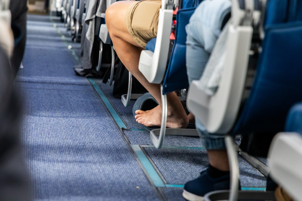 Walking barefoot on a plane is bad for your health. (illustrative photo)