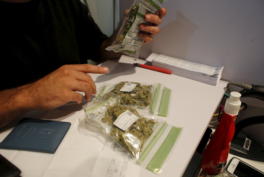 Packages of medical marijuana at a dispensary belonging to Tikun Olam, Israel's largest medical-marijuana supplier, in Tel Aviv on March 27, 2016.