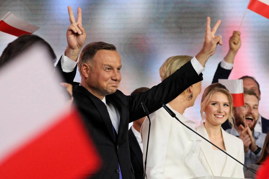 Andrzej Duda podczas wieczoru wyborczego II tury wyborów prezydenckich