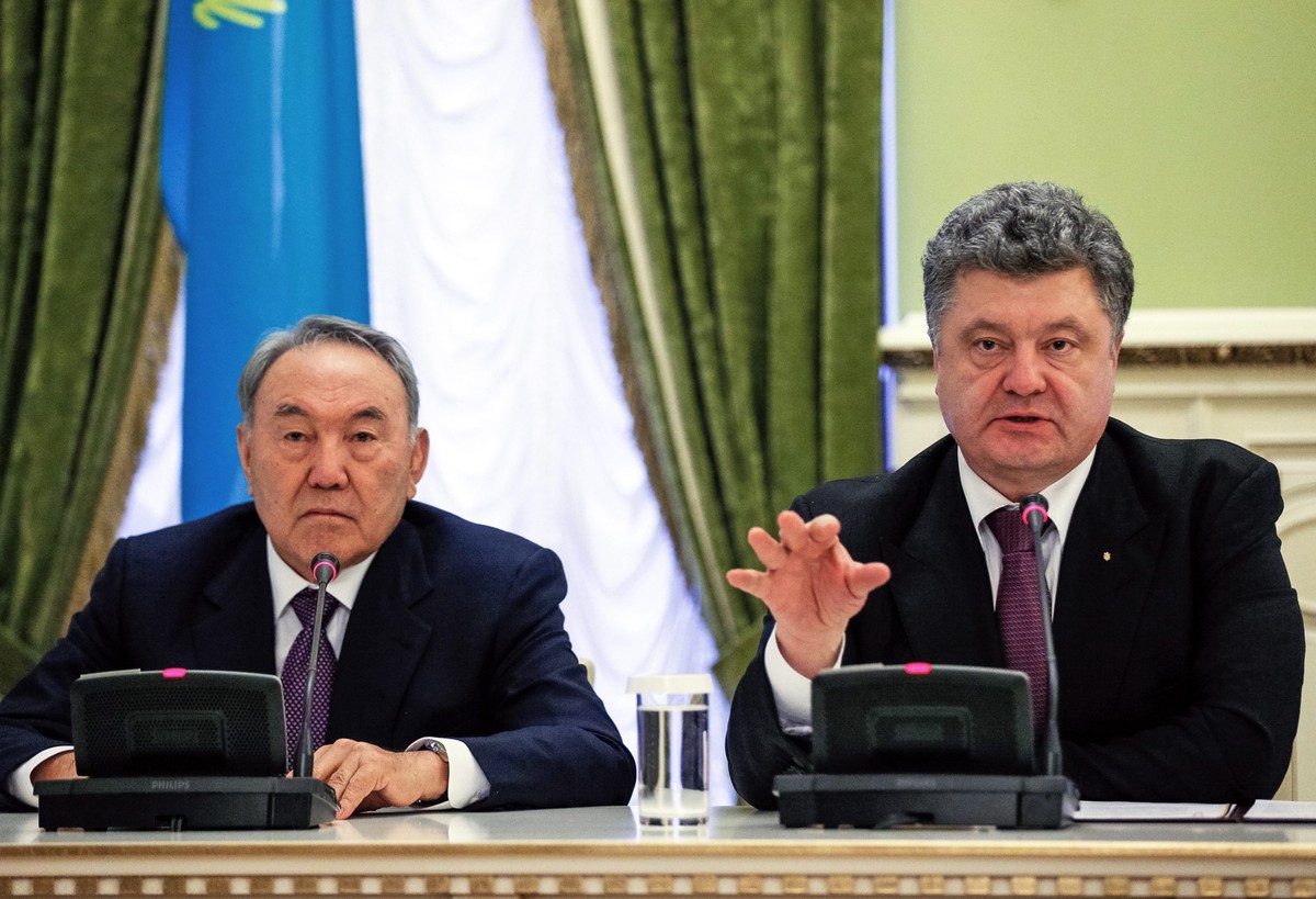 Petro Poroszenko i Nursułtan Nazarbajew