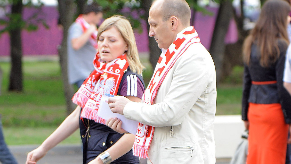 Izabela i Kazimierz Marcinkiewiczowie na meczu Włochy-Niemcy / fot. Adam Chelstowski / Agencja Forum