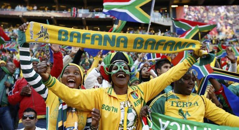 South African fans got into the World Cup spirit in more ways than one. 