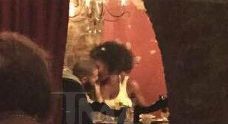 Drake and Serena Williams kissing 