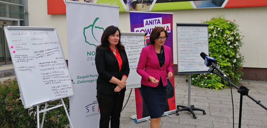 Konferencja pras. - Anita Sowińska i Beata Maciejewska po spotkaniu zesp. parlament. d/s Zielonego Ładu