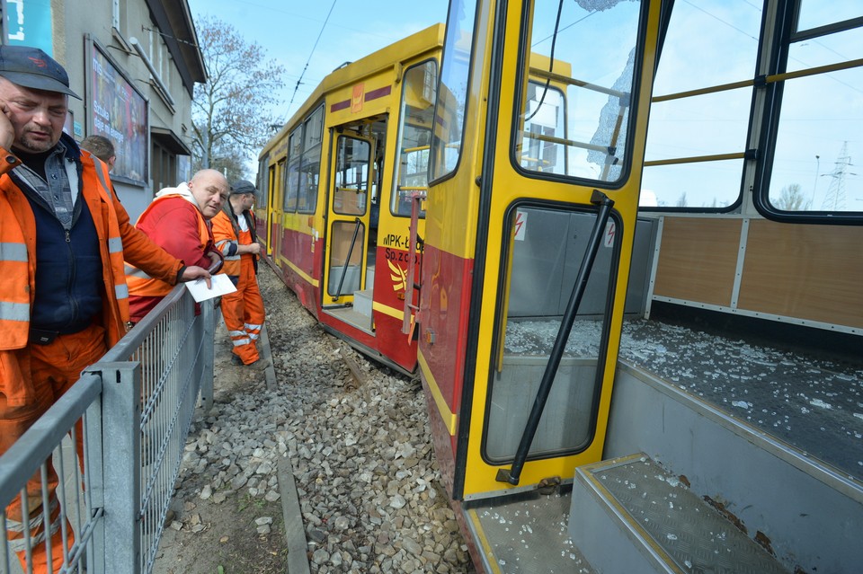 Zderzenie dwóch tramwajów w Łodzi