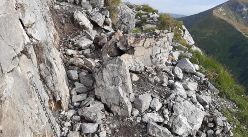 Tatry: Szlak na Giewont do remontu. Po burzy pozrywane łańcuchy